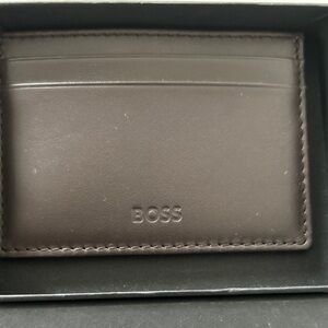 Boss Dark Brown Leather Card Holder